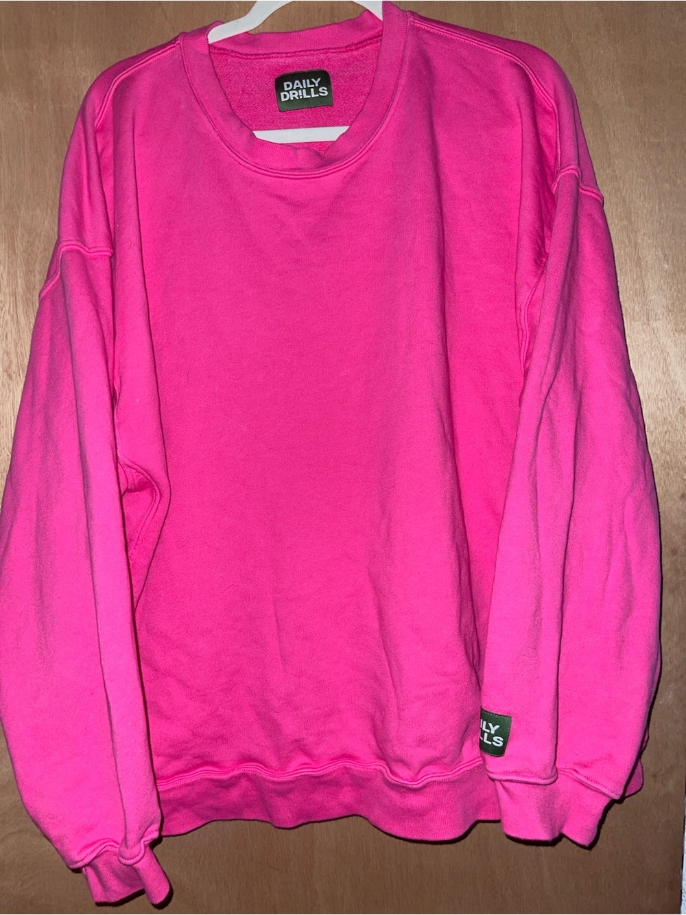 Daily Drills Pink Oversized Crewneck